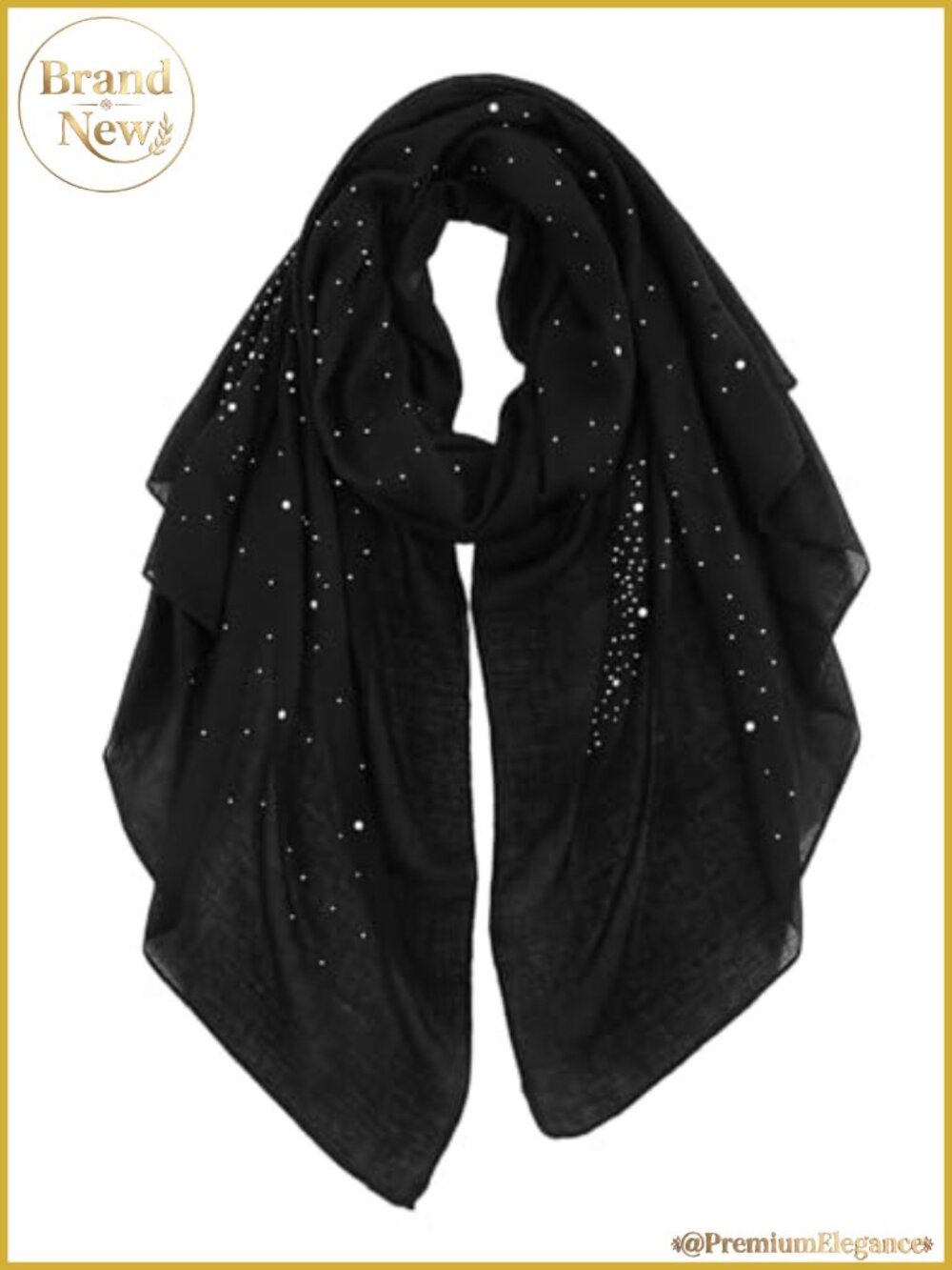 Rhinestone Pearl Sparkly Scarf Lightweight Shawl Wrap Dressy Evening